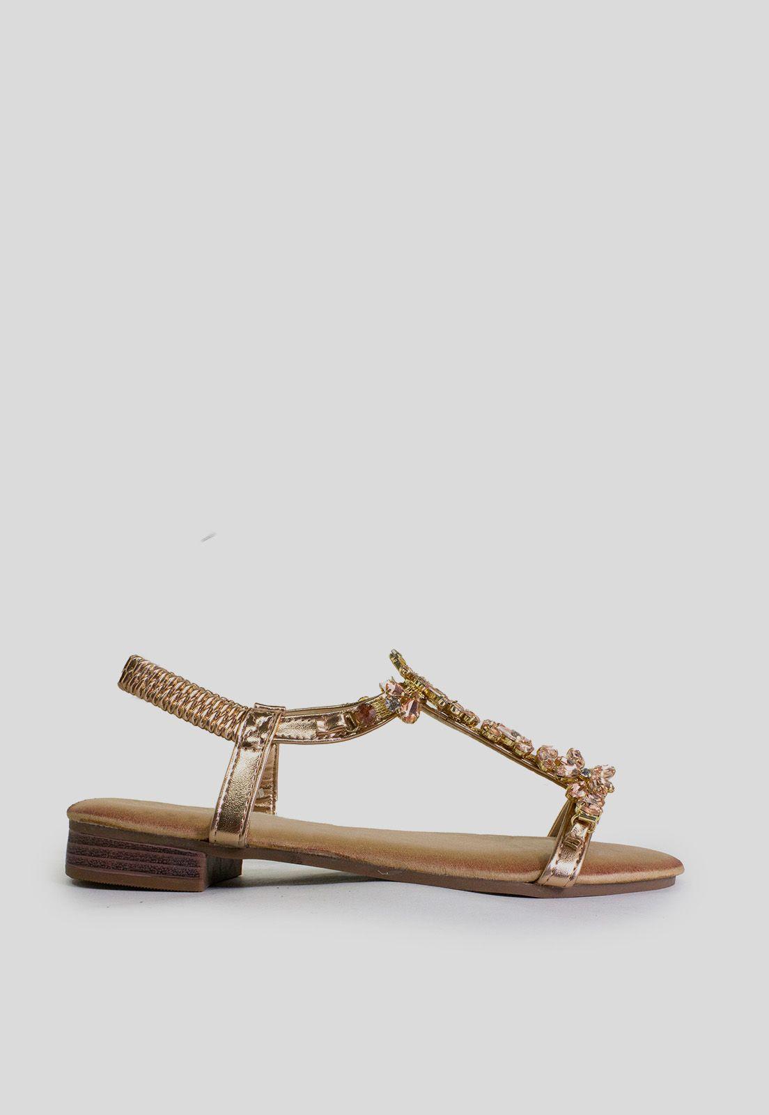 Sandalia baja full strass Champagne-0