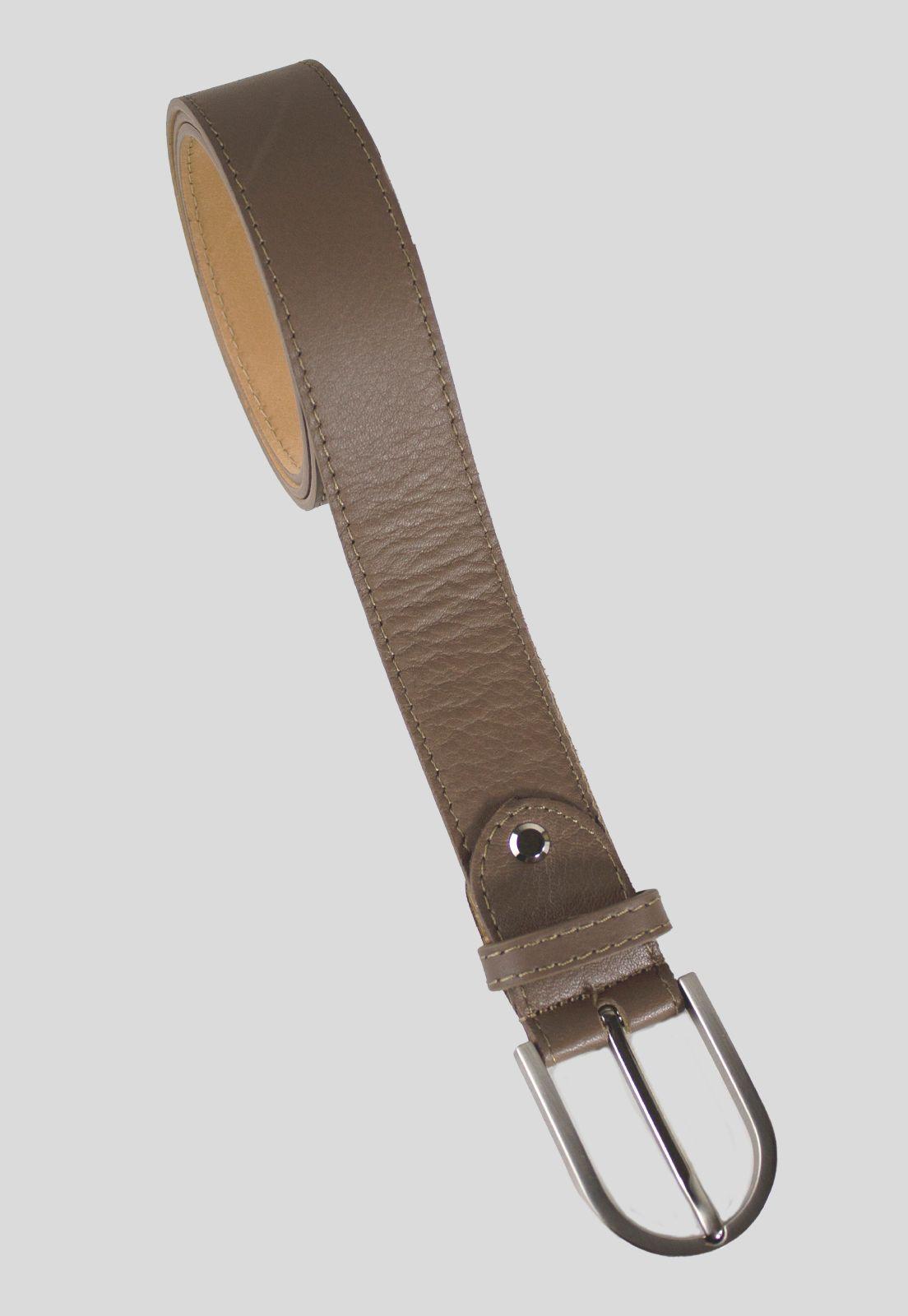 Cinturon Cuero Hebilla Metal Taupe-2
