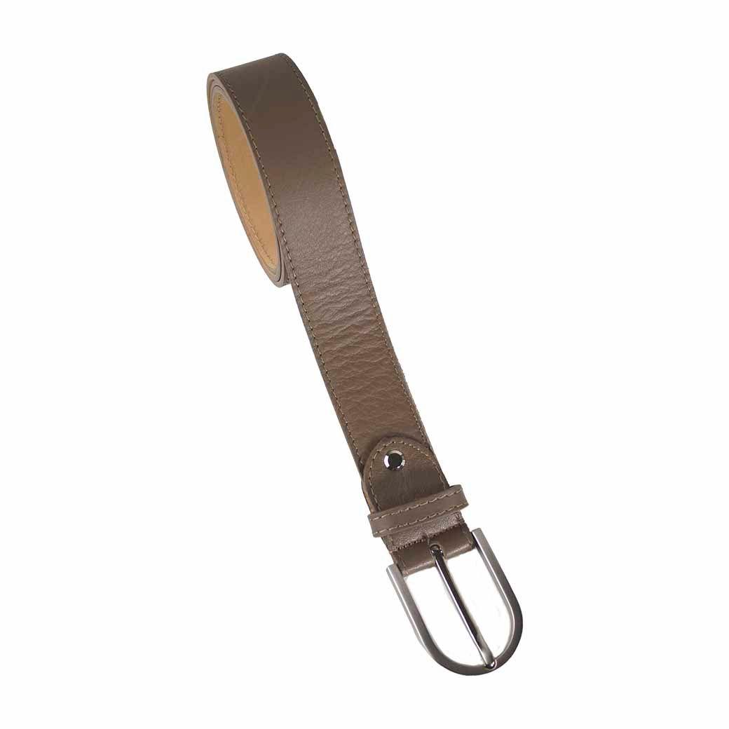 Cinturon Cuero Hebilla Metal Taupe-2