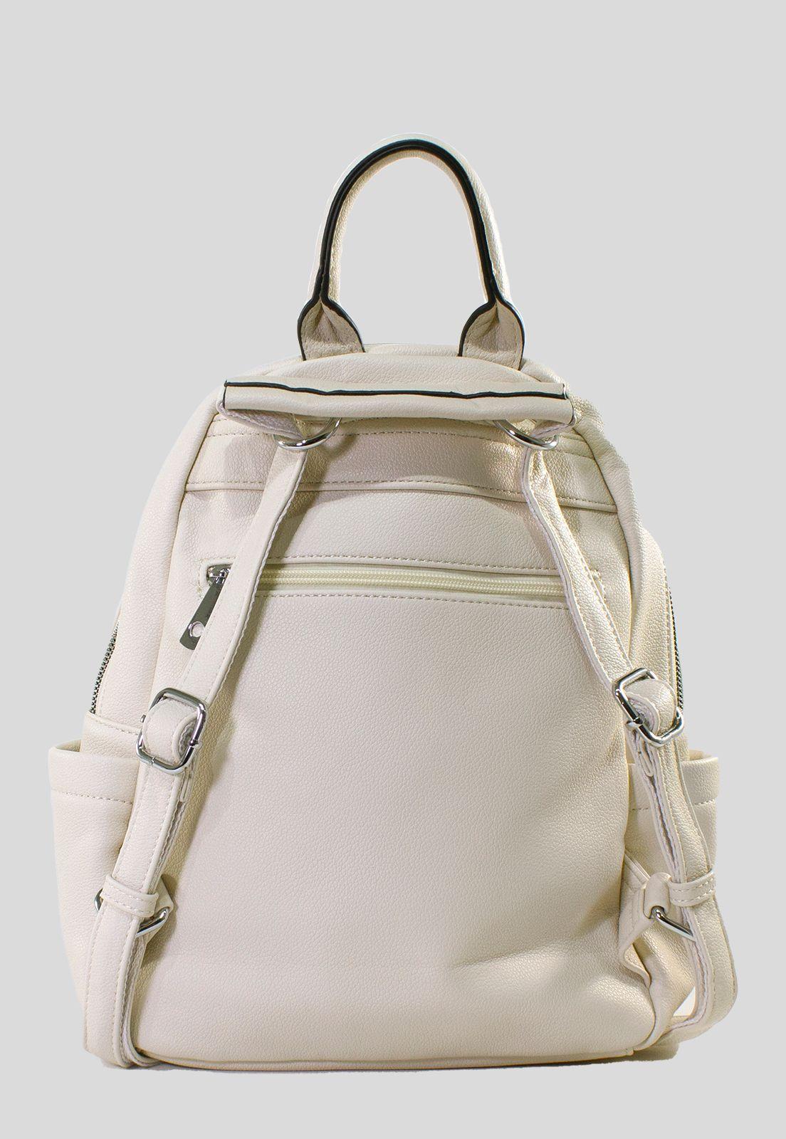 Mochila 2 Cierres Frontales Beige-2