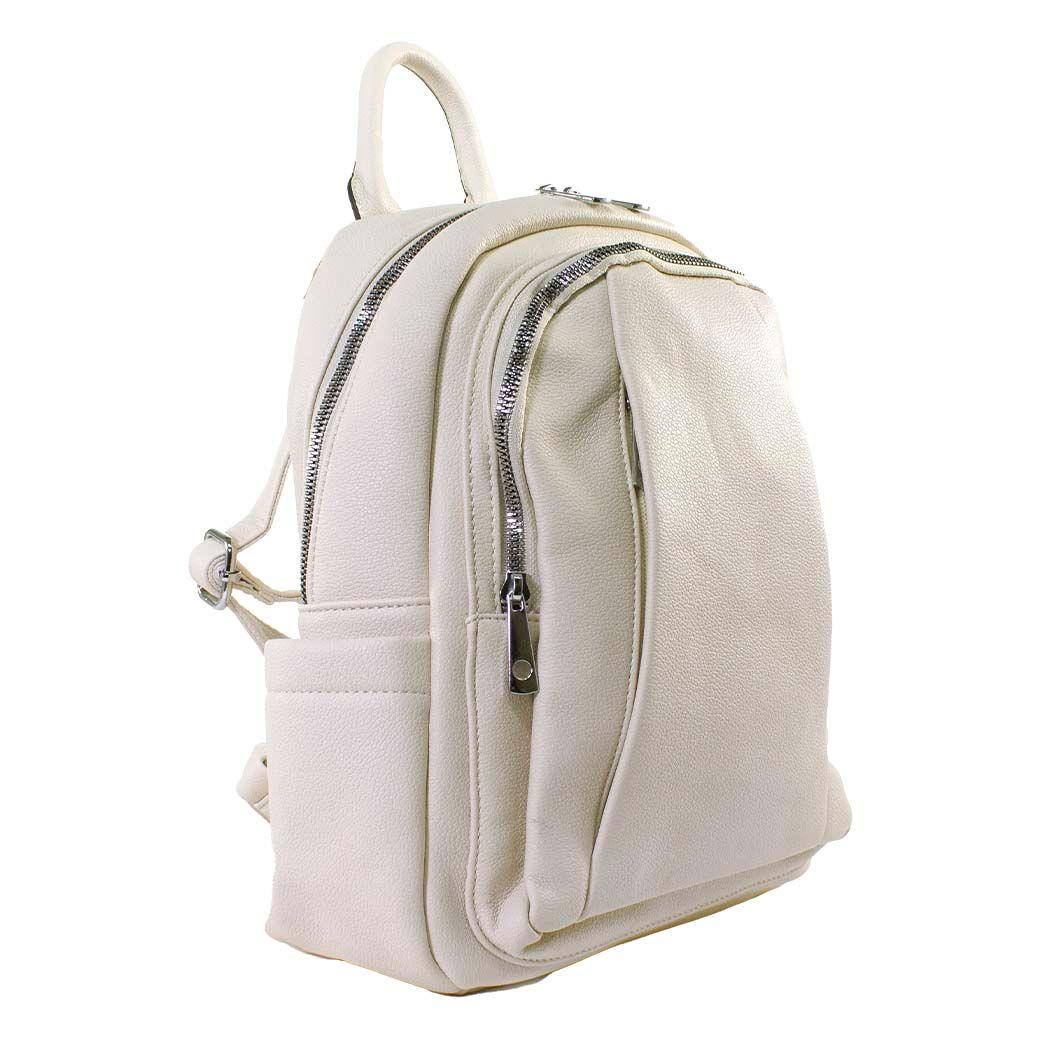 Mochila C/2 Cierres Frontales Beige-1