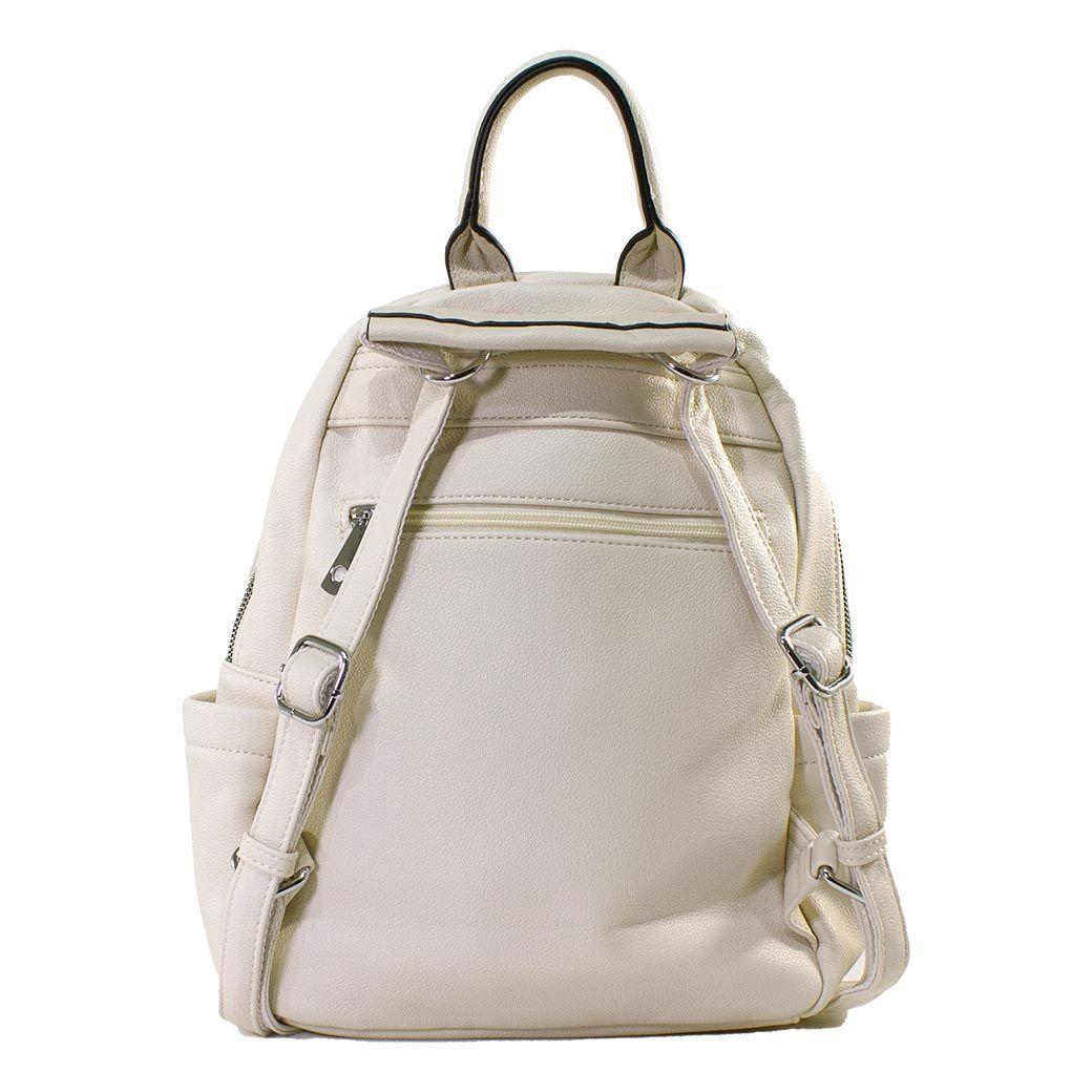 Mochila C/2 Cierres Frontales Beige-2