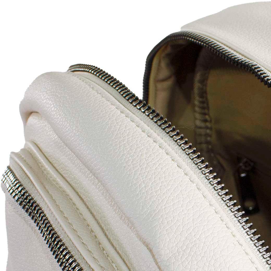 Mochila C/2 Cierres Frontales Beige-3