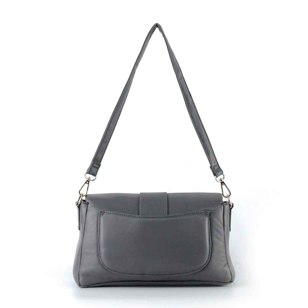 Cartera Ecocuero Lisa 639 Mujer Gris Mailea-2