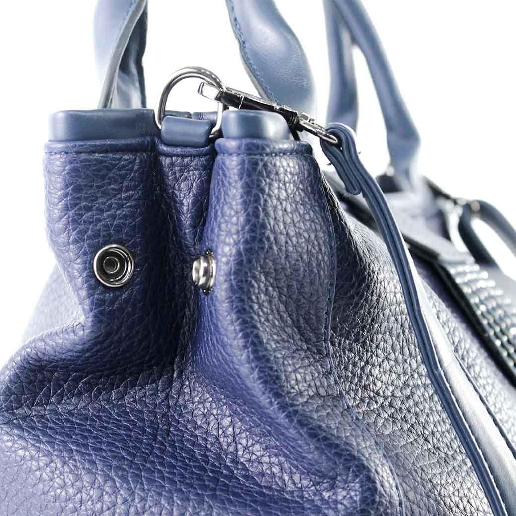 Cartera Ecocuero Pasador Strass 541 Mujer Azul Mailea-3