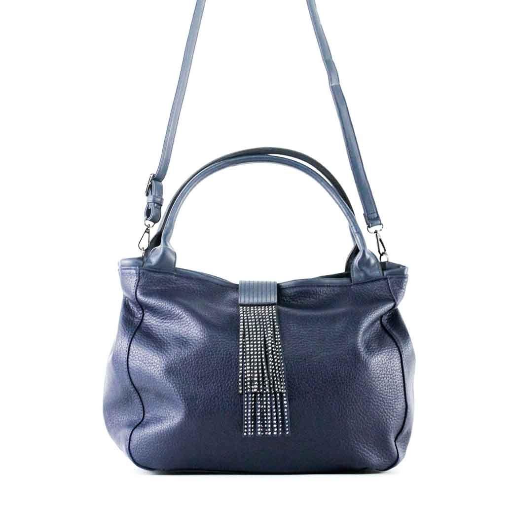 Cartera Ecocuero Pasador Strass 541 Mujer Azul Mailea-4
