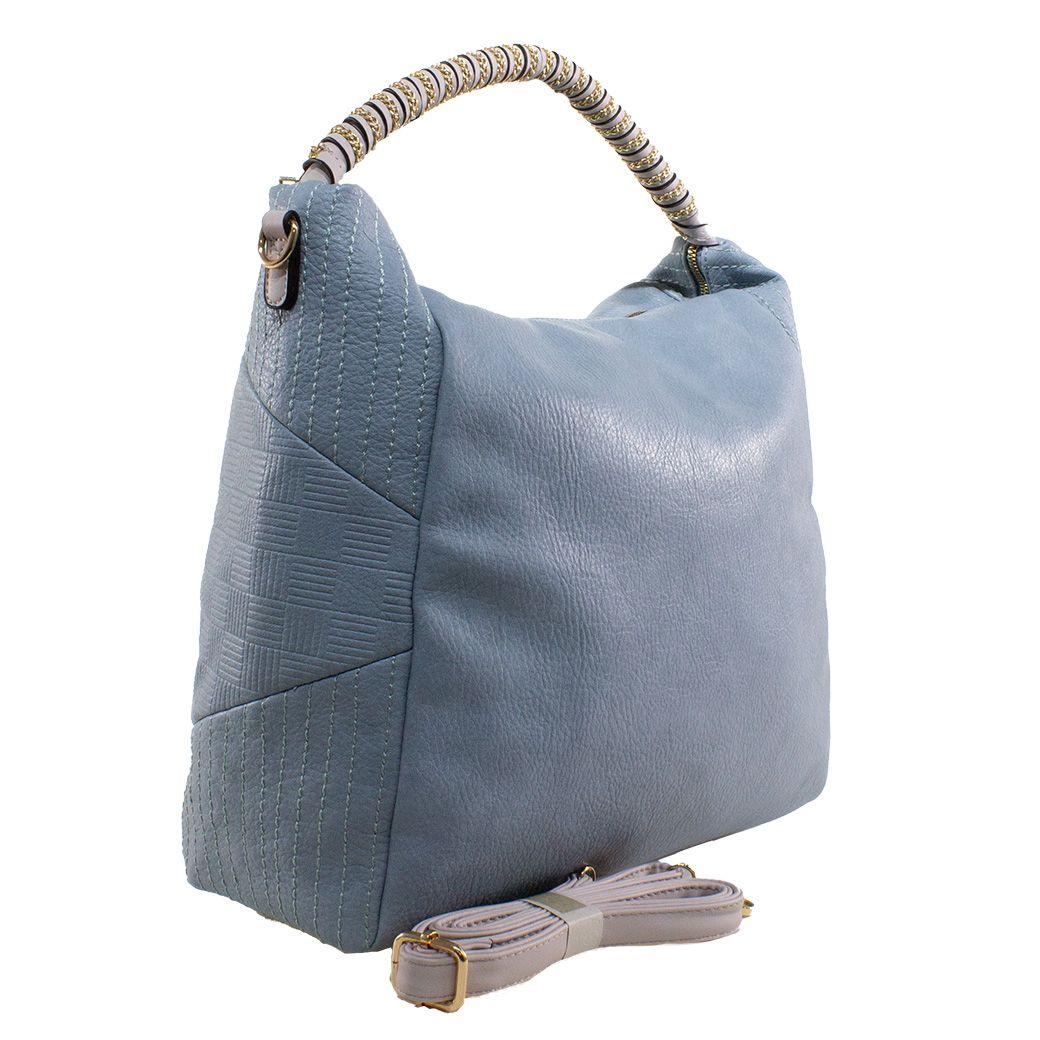 Cartera Con Manilla C/Cadena Celeste-1