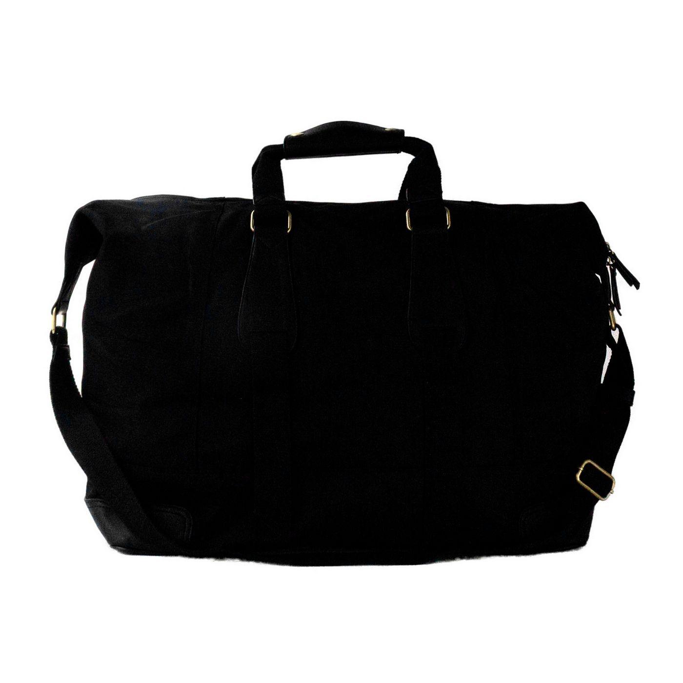 Bolso De Viaje Tela con Argollas En Manillas Negra-0