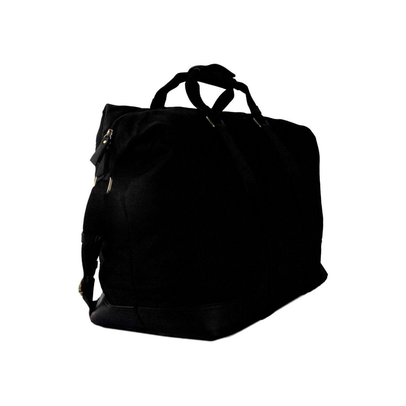 Bolso De Viaje Tela con Argollas En Manillas Negra-1