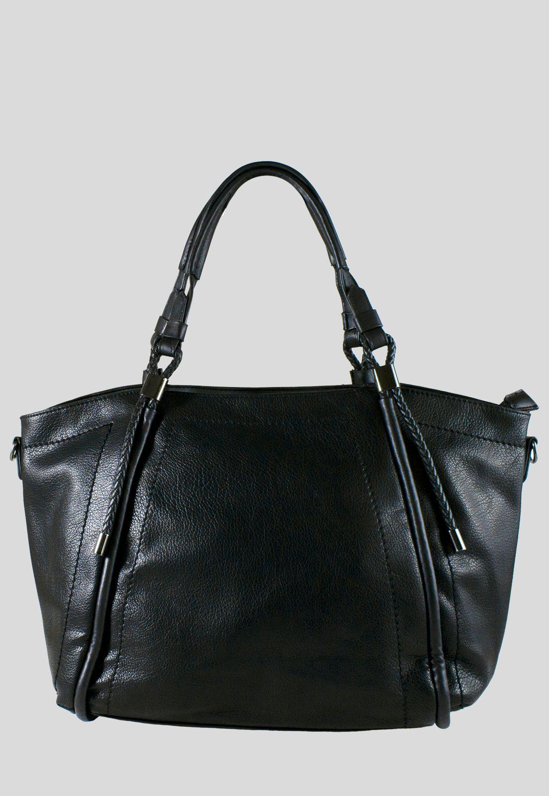 Cartera Lazos Trenzados Frontales Negro-0