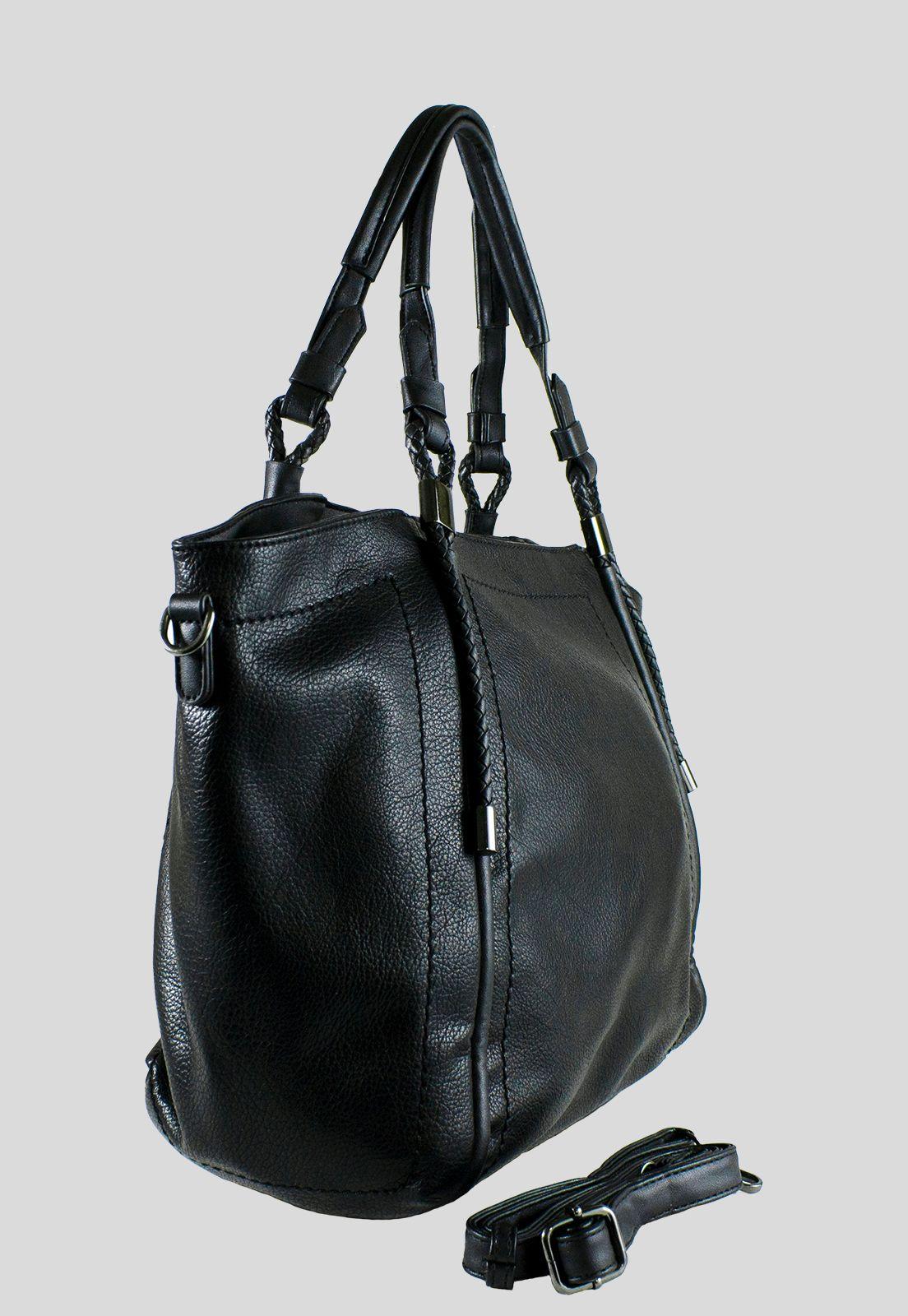 Cartera Lazos Trenzados Frontales Negro-1
