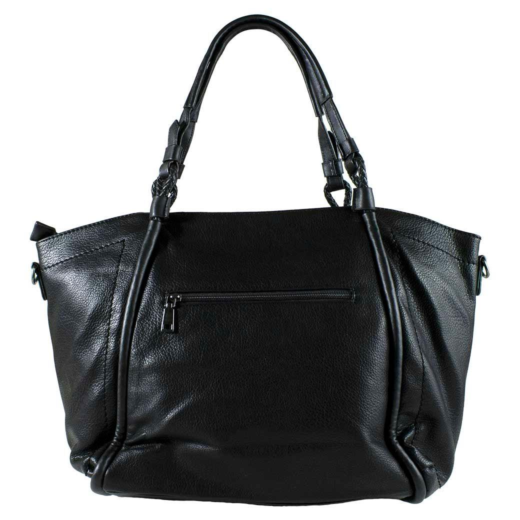 Cartera Lazos Trenzados Frontales Negro-2