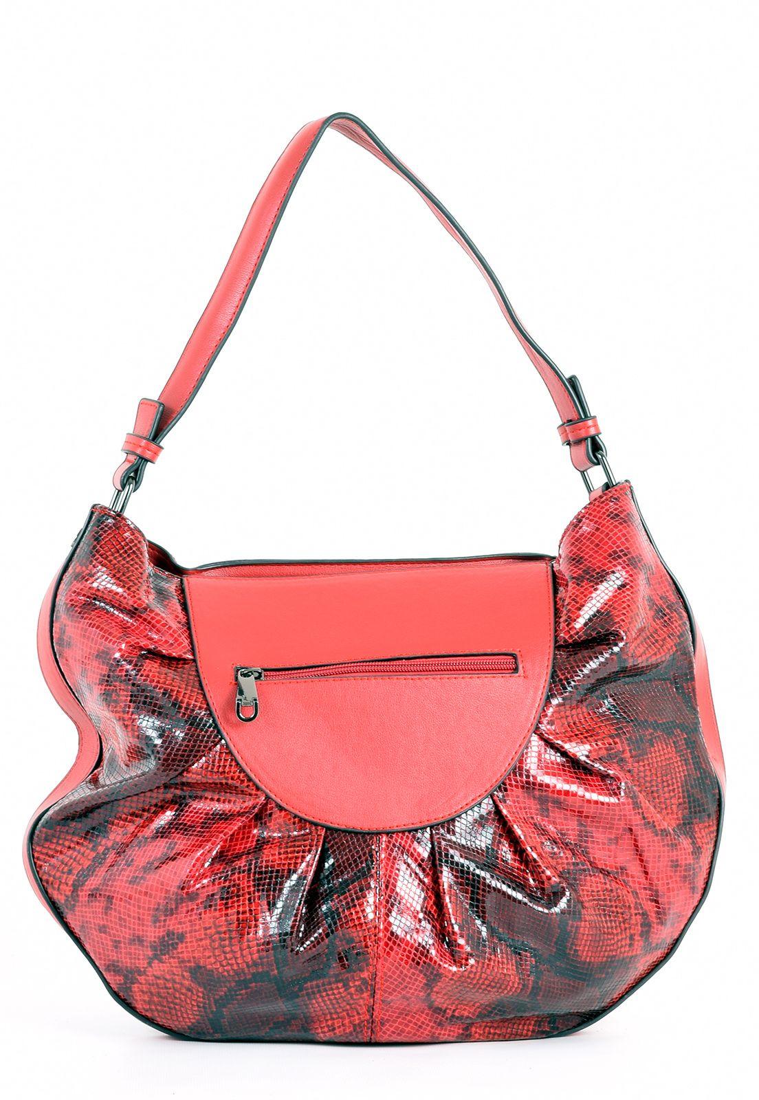 Cartera Animal Print Disco 2 Cierres Rojo-2