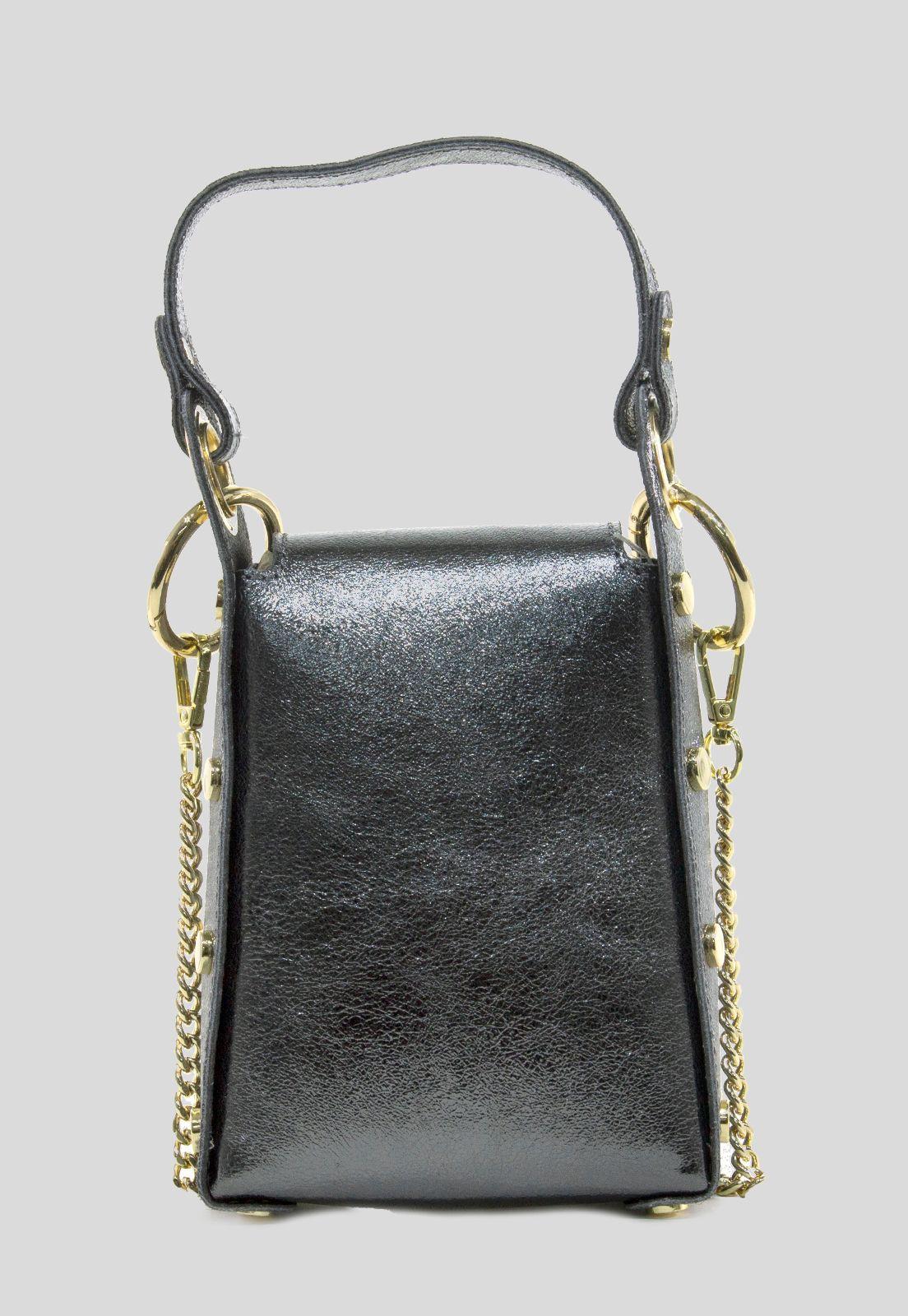 Portacelular cuero tachas planas Asfalto-2