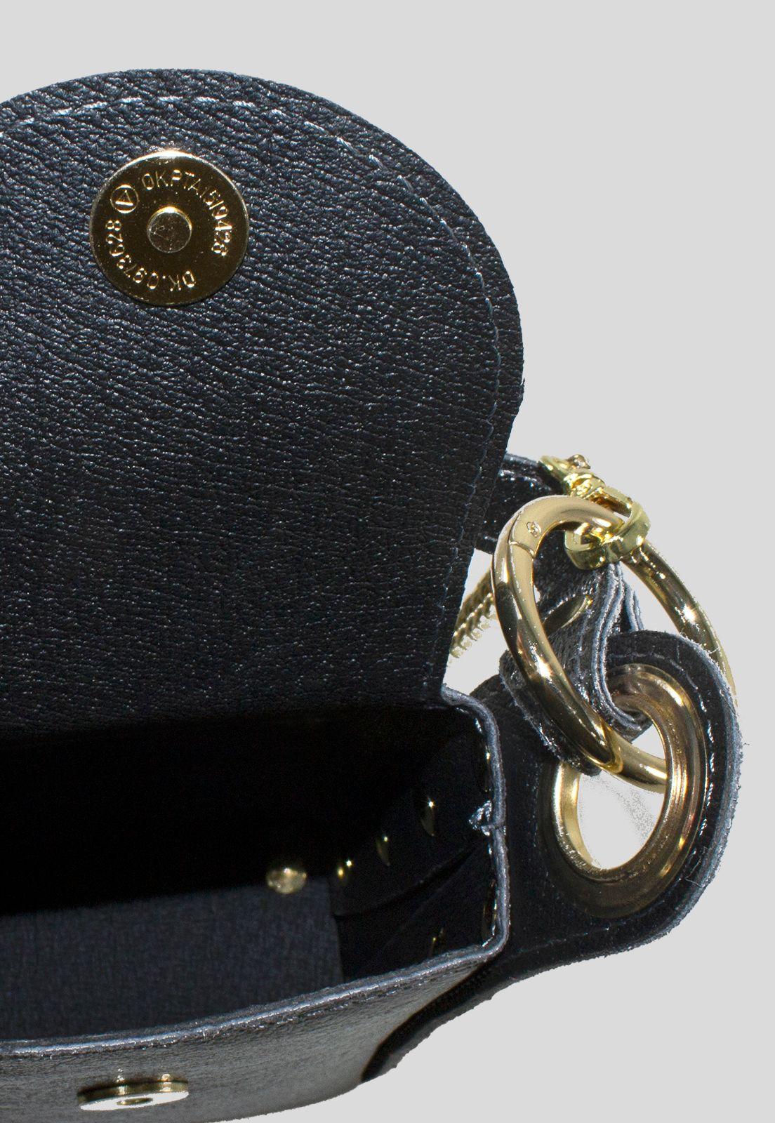 Portacelular cuero tachas planas Asfalto-3