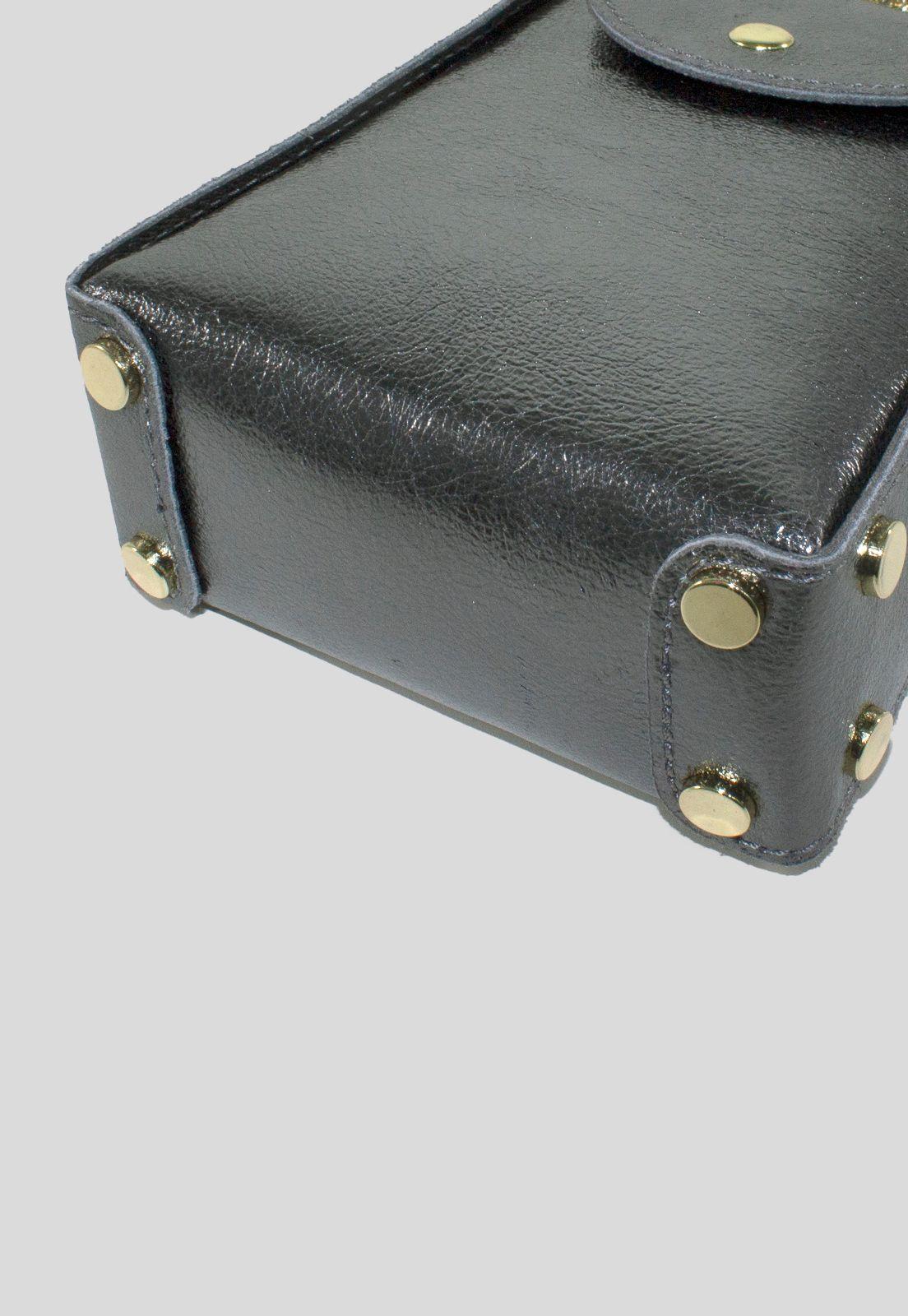Portacelular cuero tachas planas Asfalto-4
