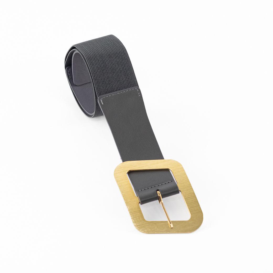 Cinturón Elastico Hebilla Metal Mujer Gris Mailea-3