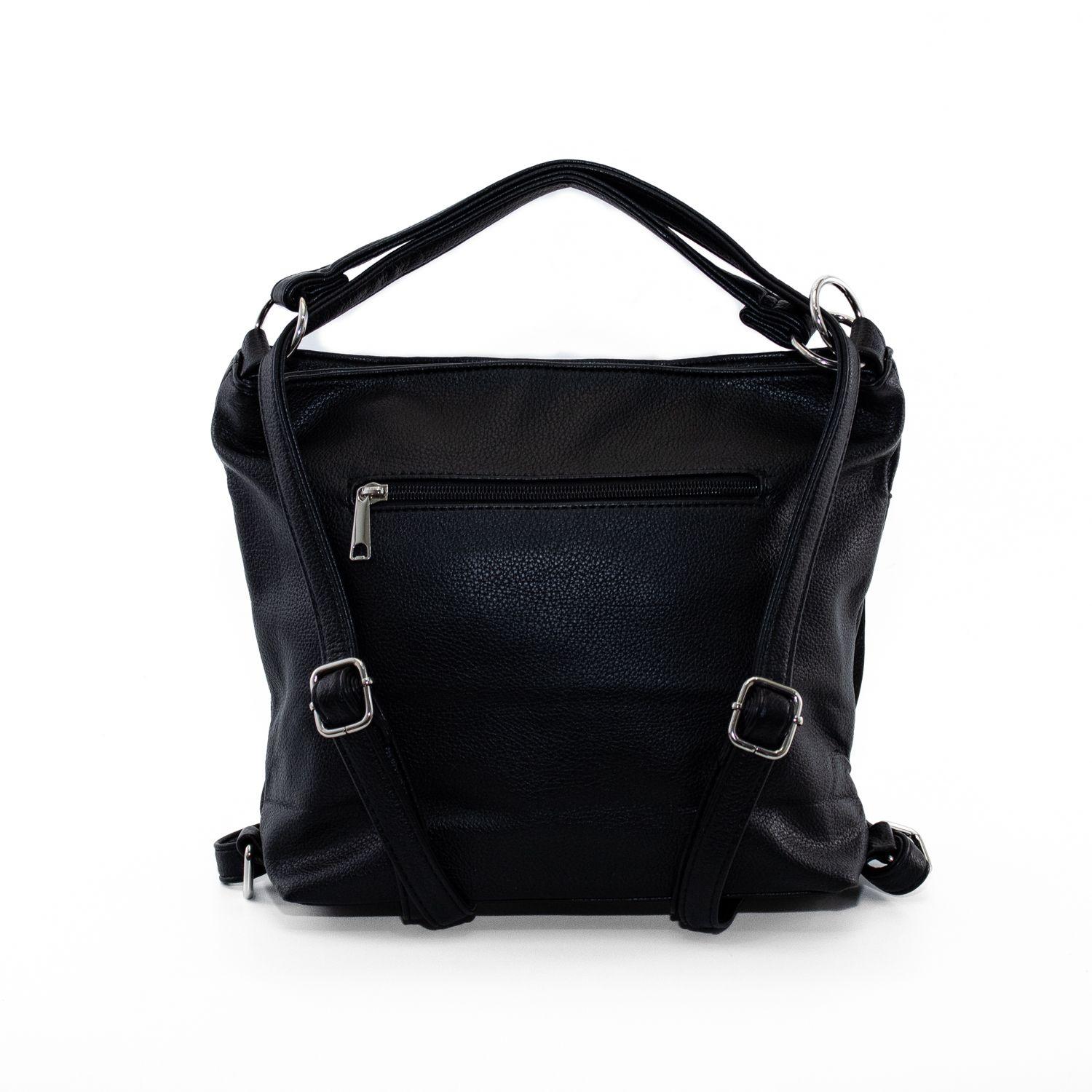 Bandolera Mochila con 2 Cierres Negro-2