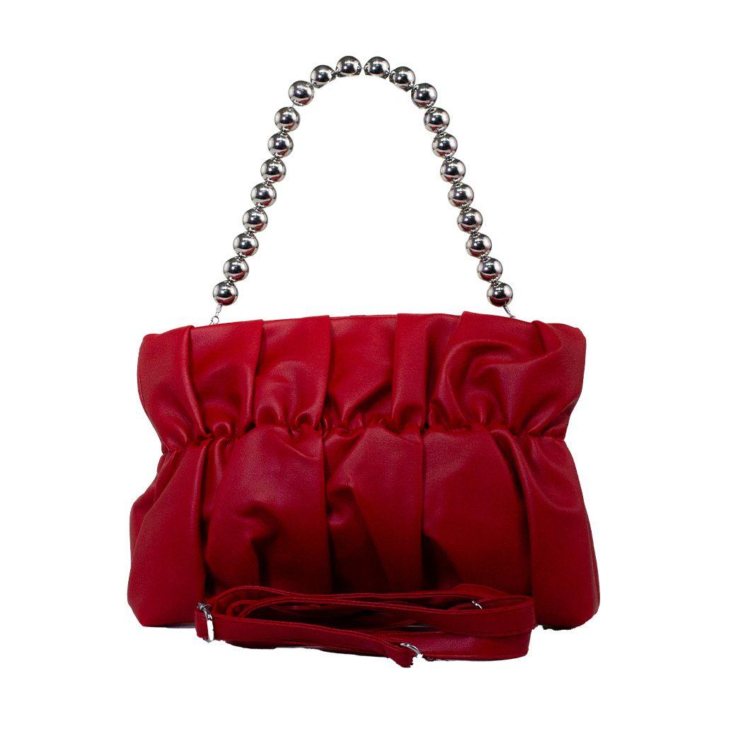 Cartera acolchada c/manilla Rojo-1