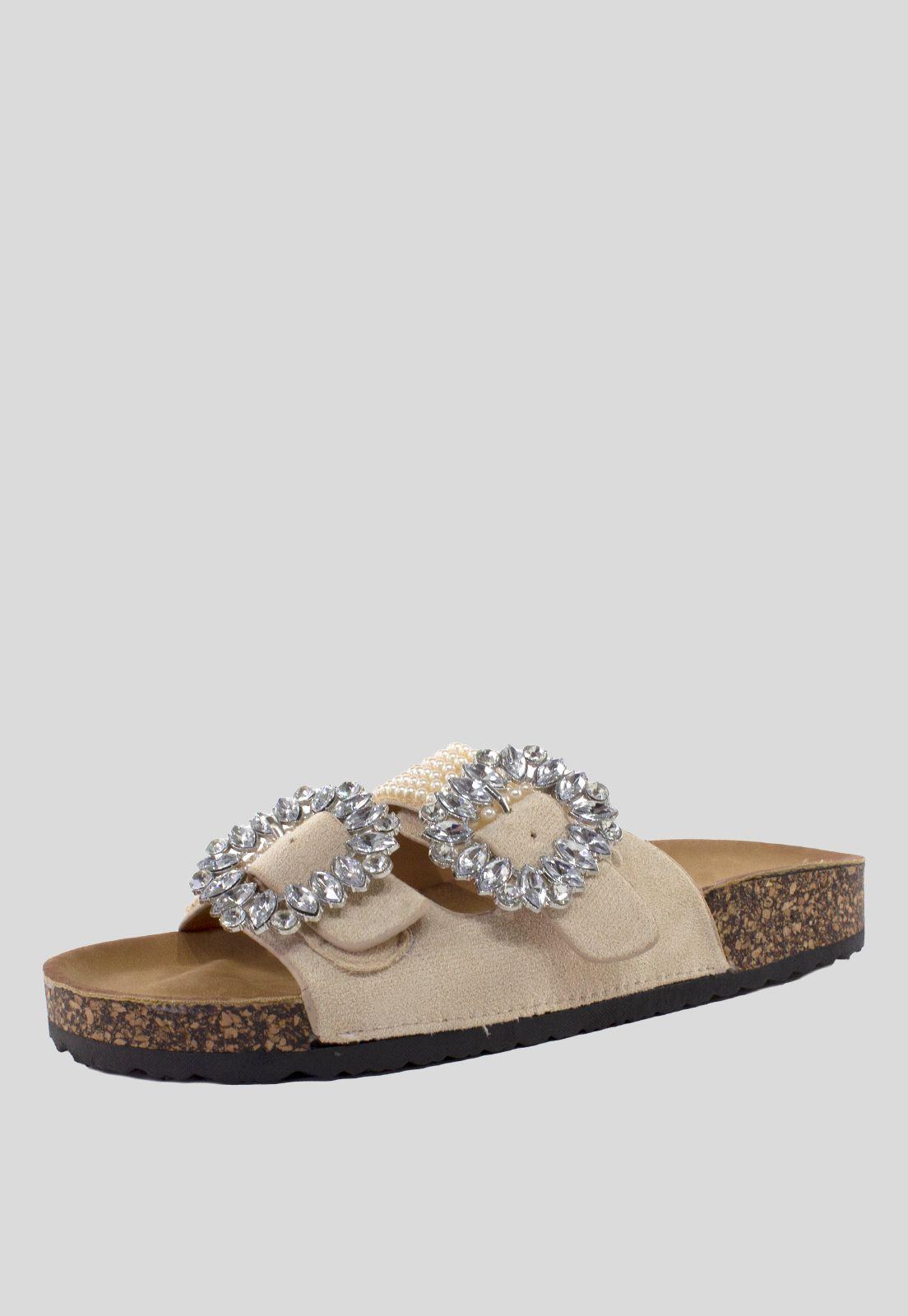 Sandalia Baja  Perlas Y Strass-0