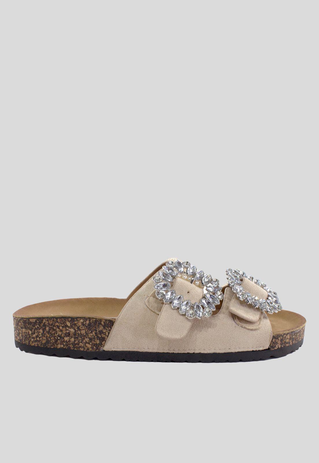 Sandalia Baja  Perlas Y Strass-1
