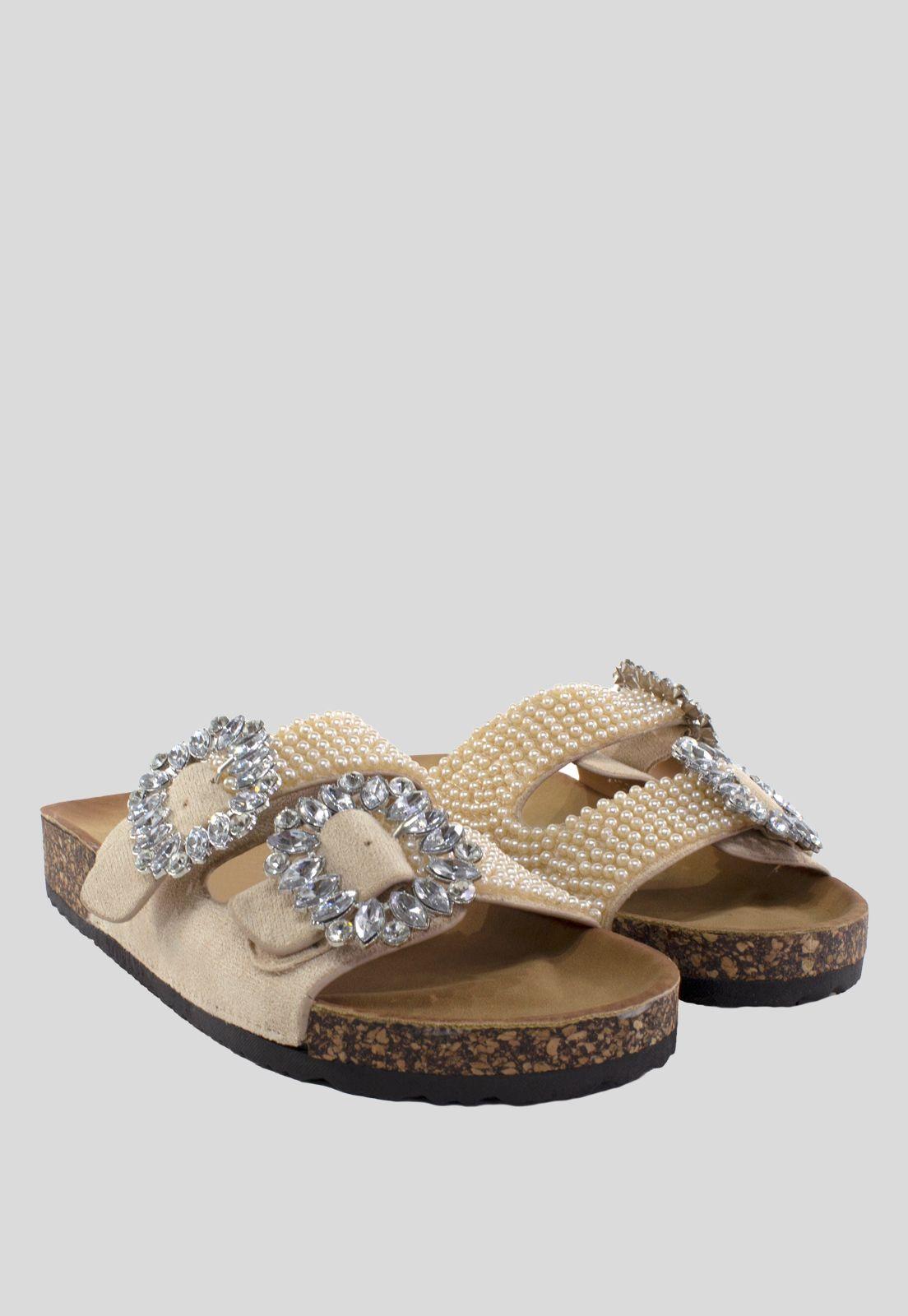 Sandalia Baja  Perlas Y Strass-3