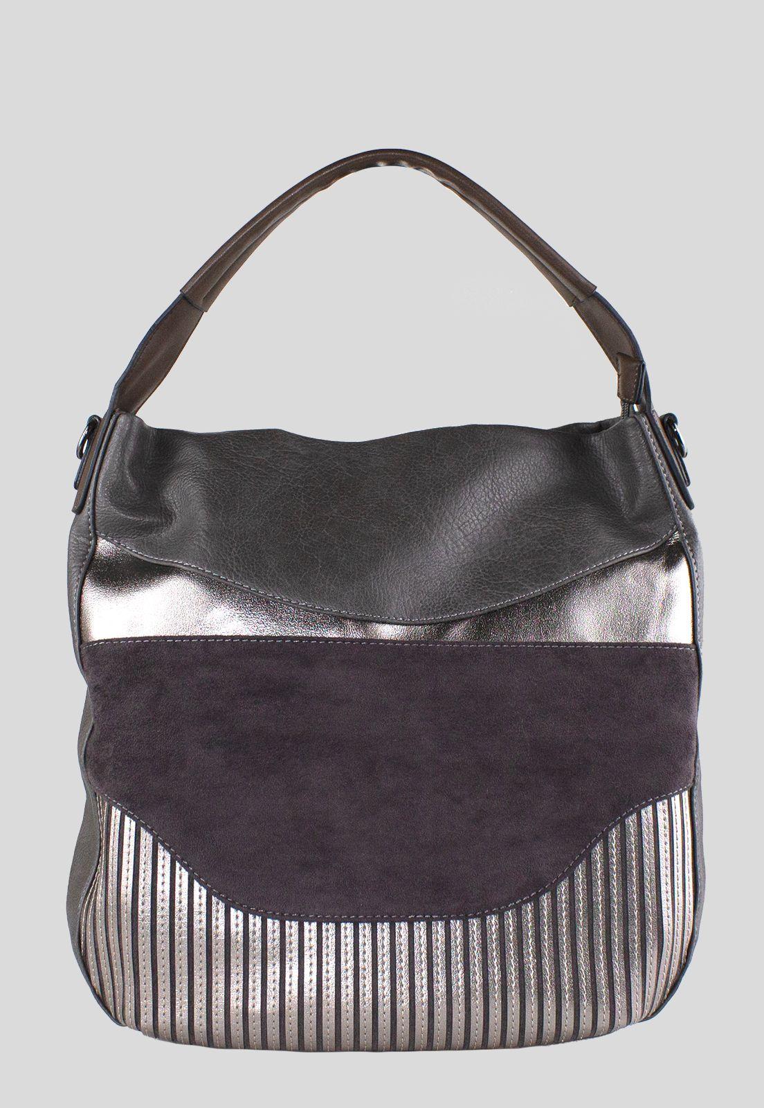 Cartera Bote 3 Materiales Gris-0