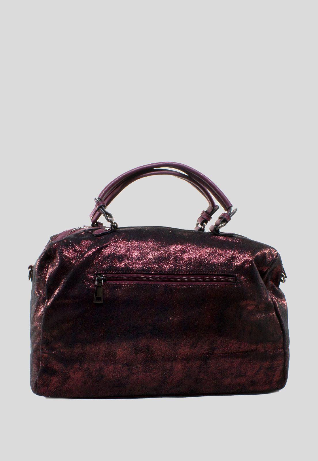 Cartera Mediana Bauletto metal Burdeo-2