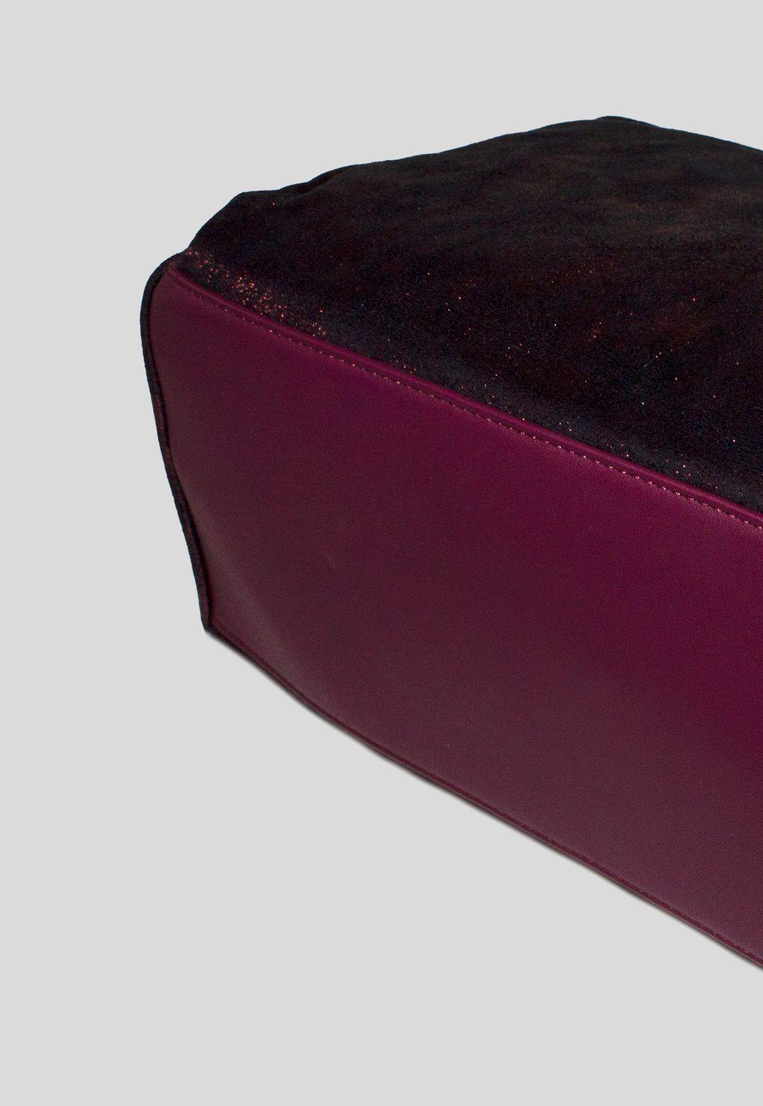 Cartera Mediana Bauletto metal Burdeo-4