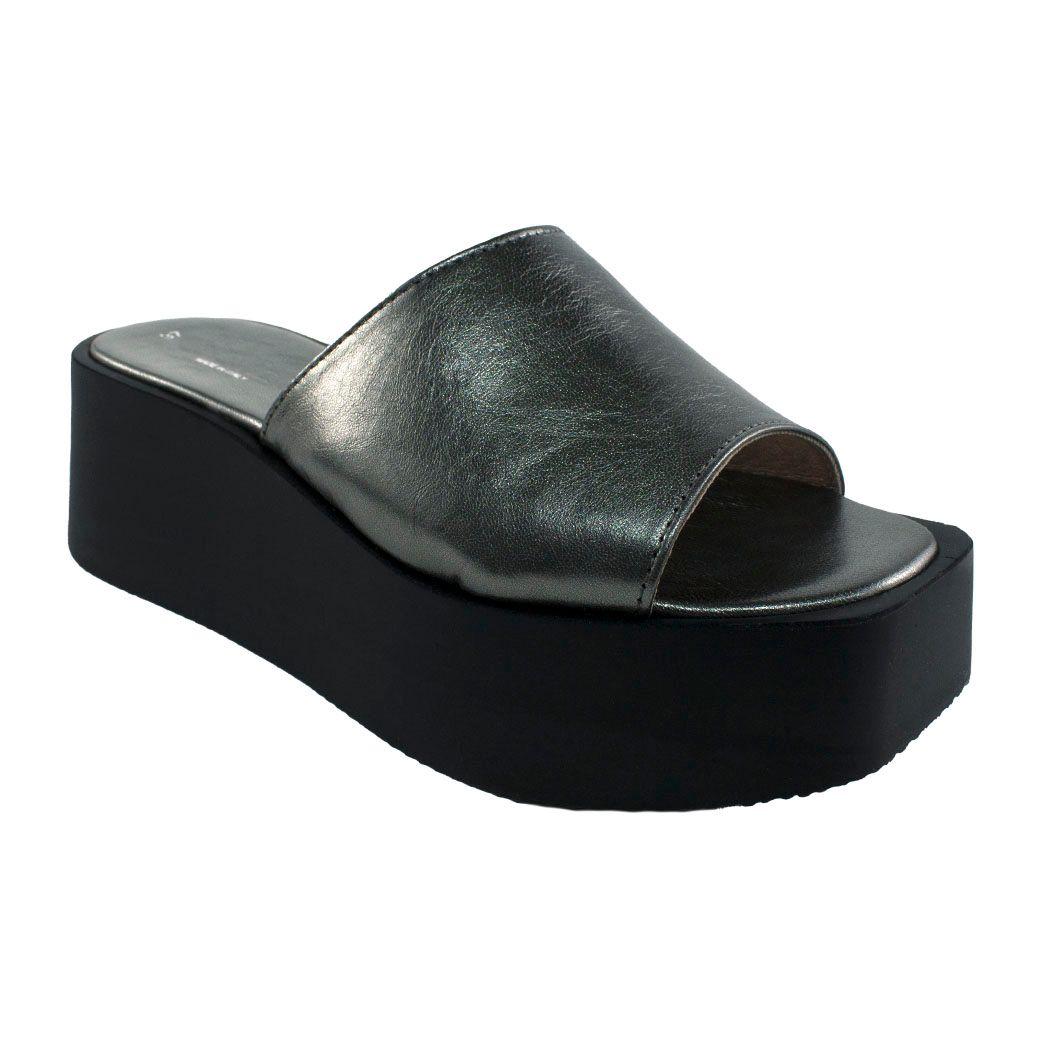 Sandalia Cuero Plataforma Lisa Asfalto-0