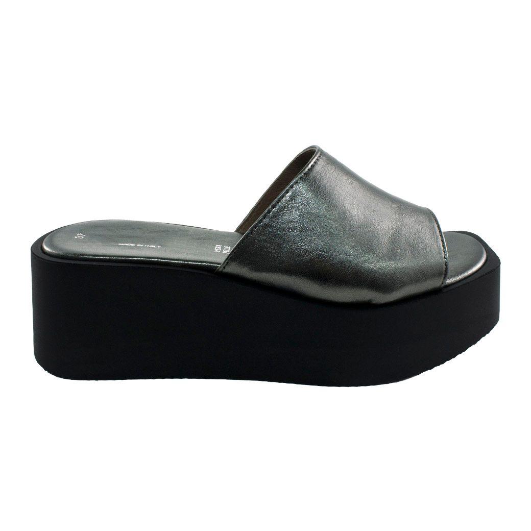 Sandalia Cuero Plataforma Lisa Asfalto-1