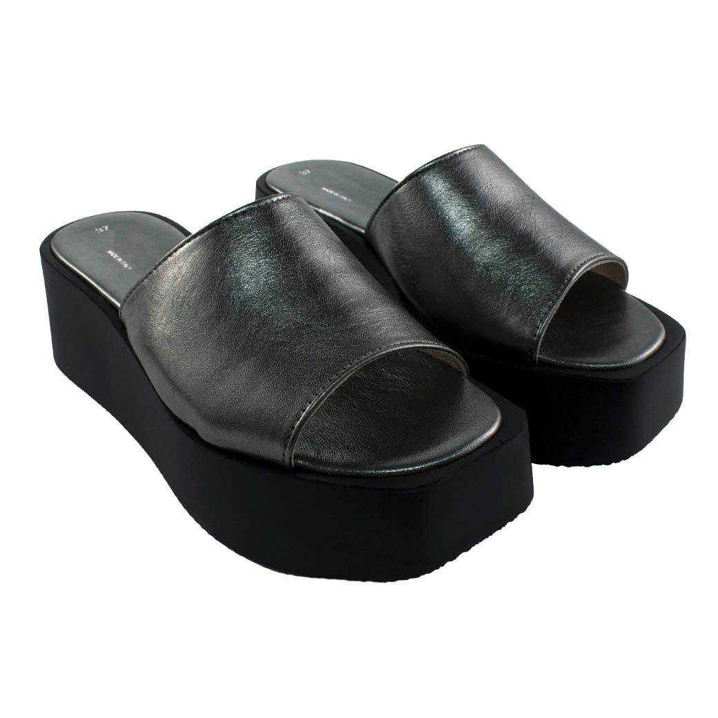 Sandalia Cuero Plataforma Lisa Asfalto-3