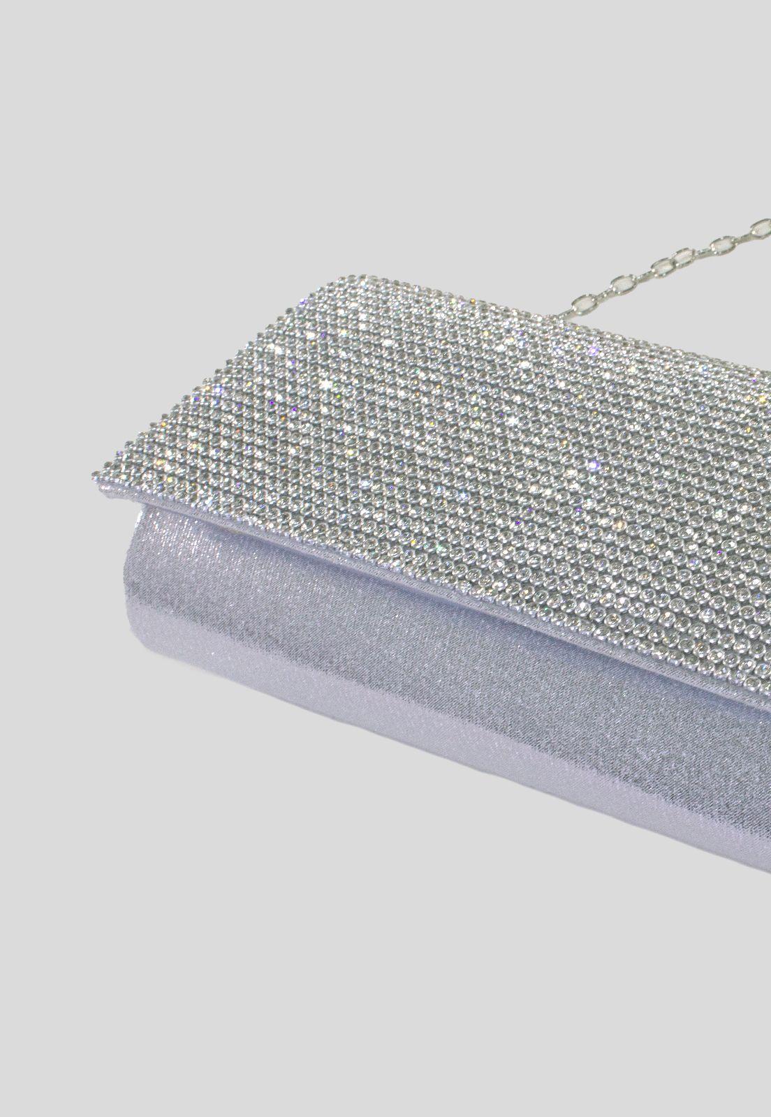 Cartera noche mediana sobre full strass Plata-4