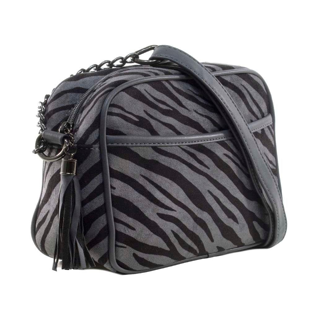 Bandolera Mediana Full Cebra Gris-1