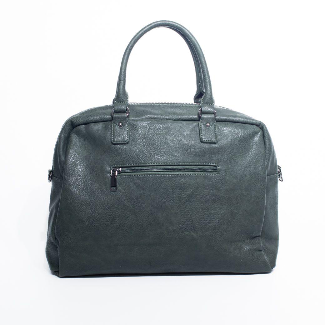 Cartera porta computadora con cierres color Verde-2