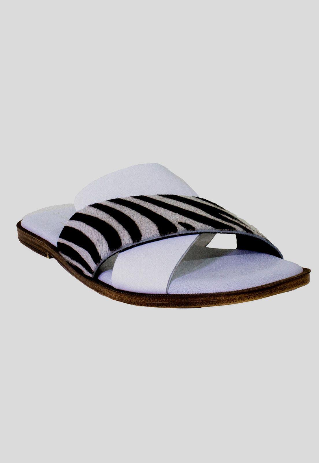 Sandalia plana bimaterial Cebra-1