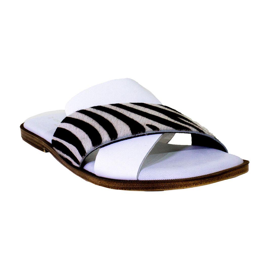 Sandalia plana bimaterial Cebra-1
