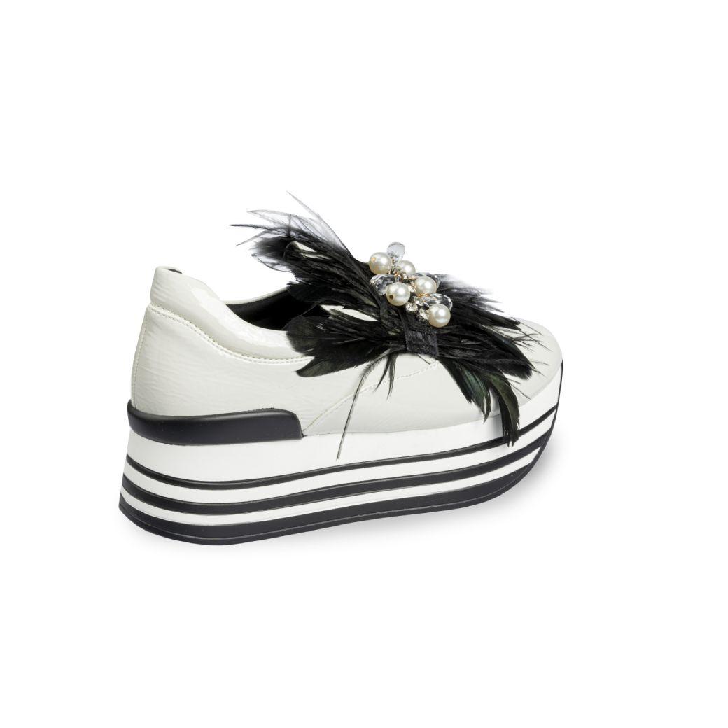 Zapatilla Plataforma Charol 225 Mujer Blanco Mailea-1