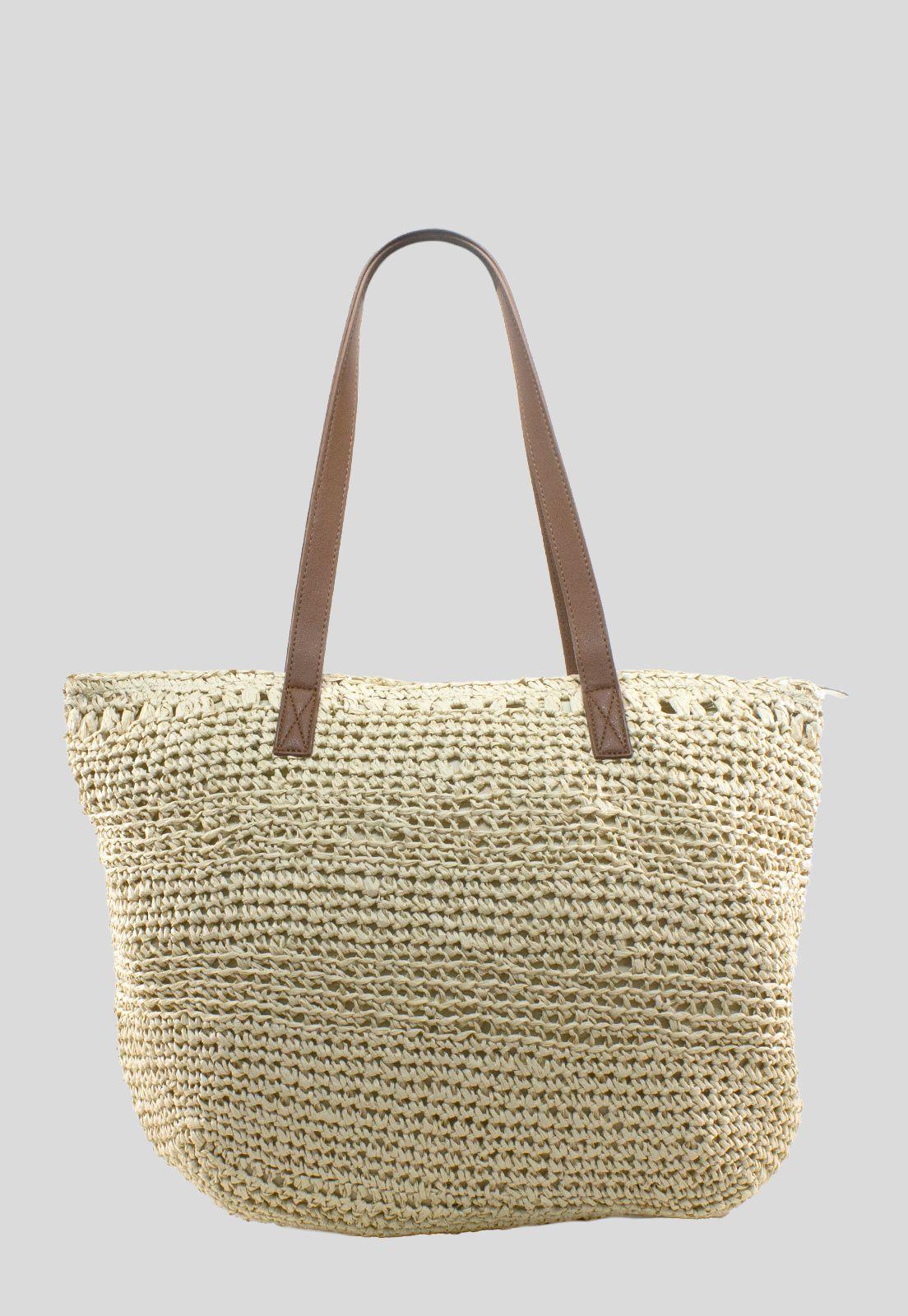 Cartera Rafia C/Casquete Beige-2