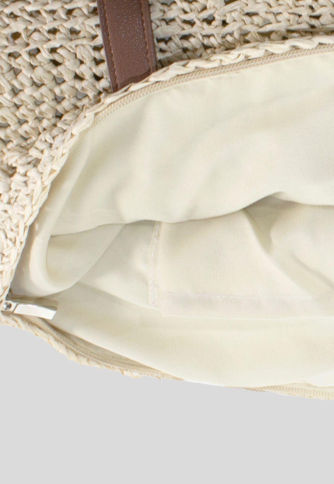 Cartera Rafia C/Casquete Beige-3