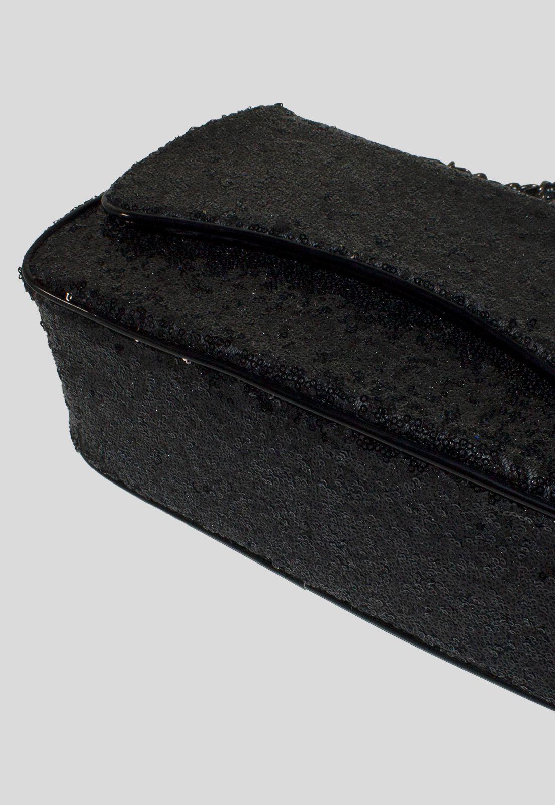 Cartera Mediana Lentejuelas Negro-4