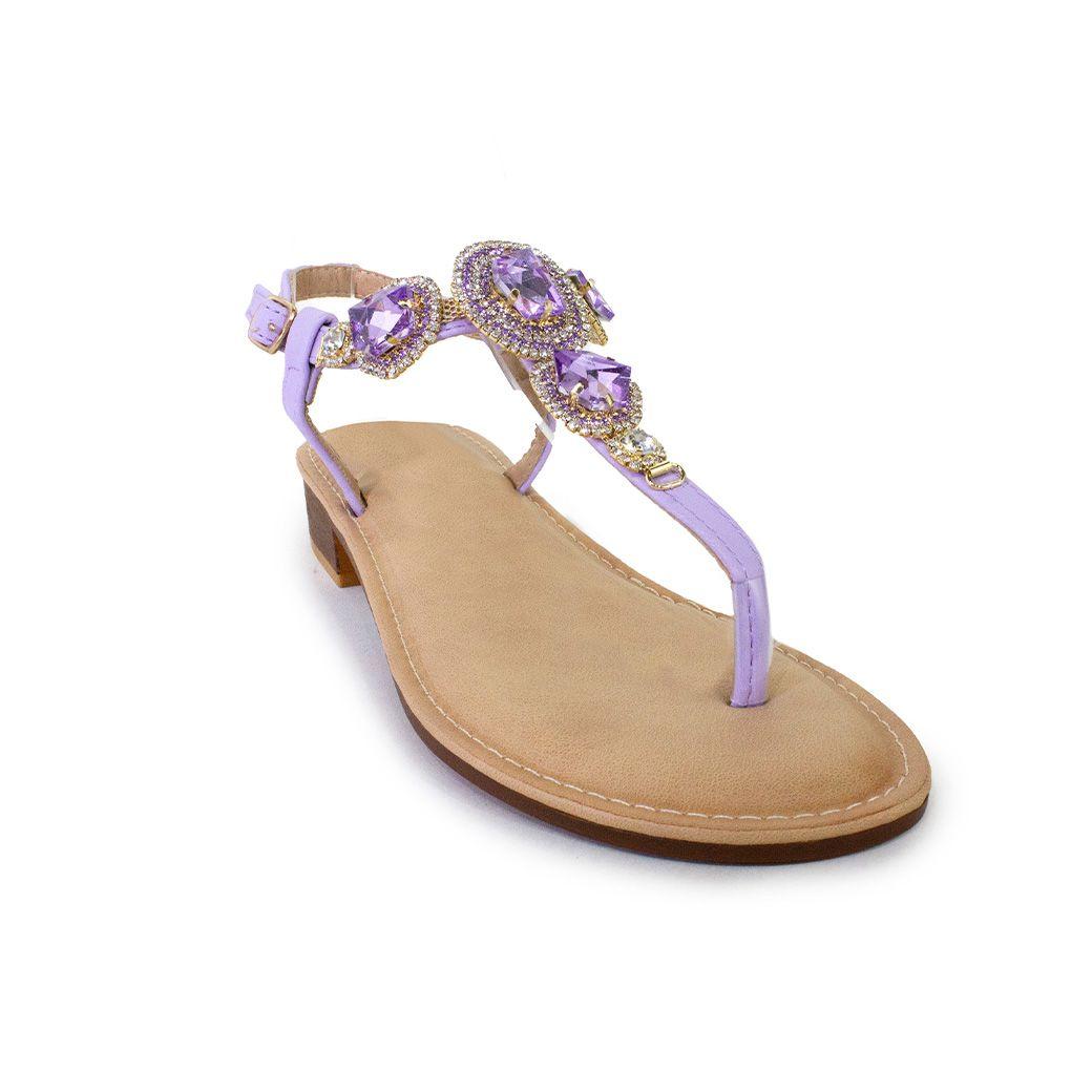 Sandalia baja con piedras Lila-1