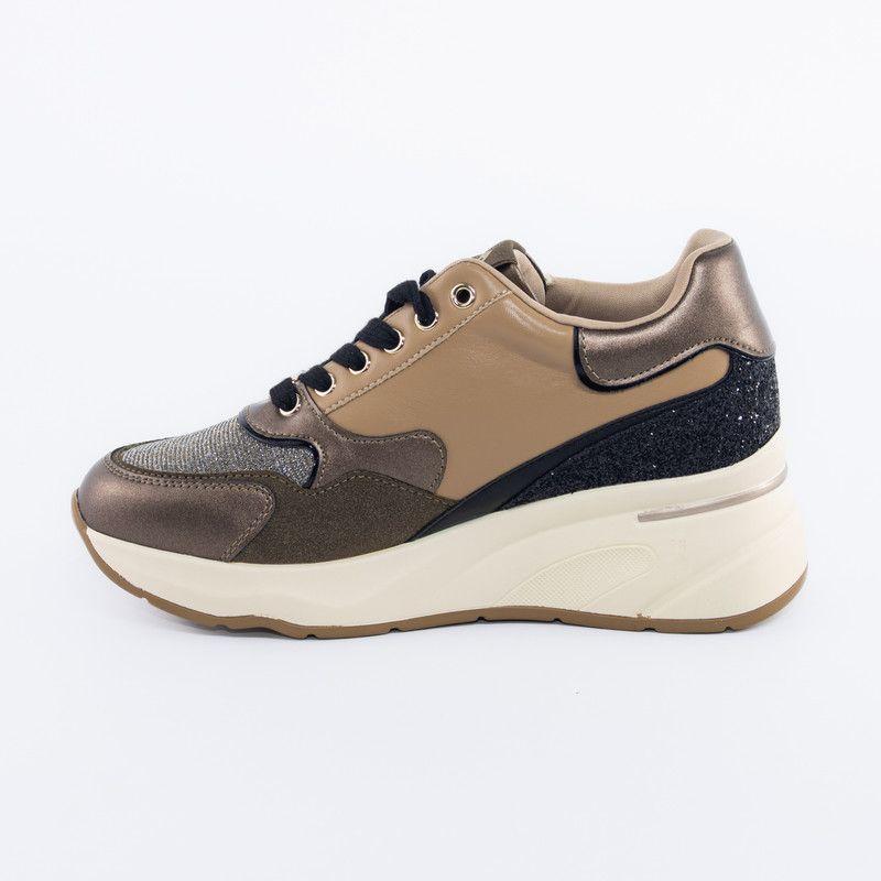 Zapatillas Ecocuero Elasticado Bronce Mailea-2