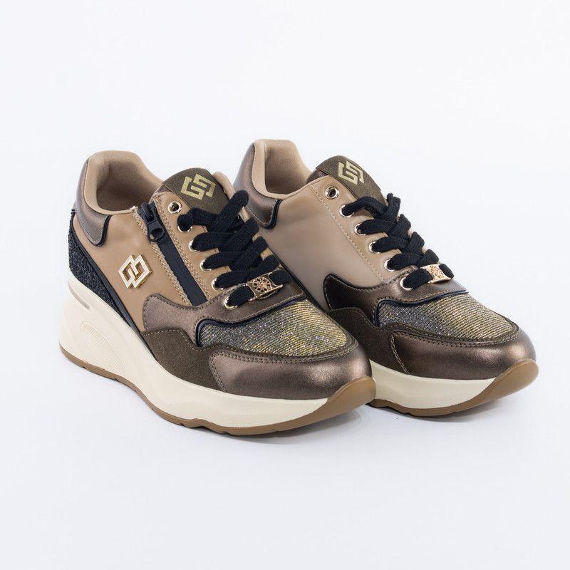 Zapatillas Ecocuero Elasticado Bronce Mailea-3