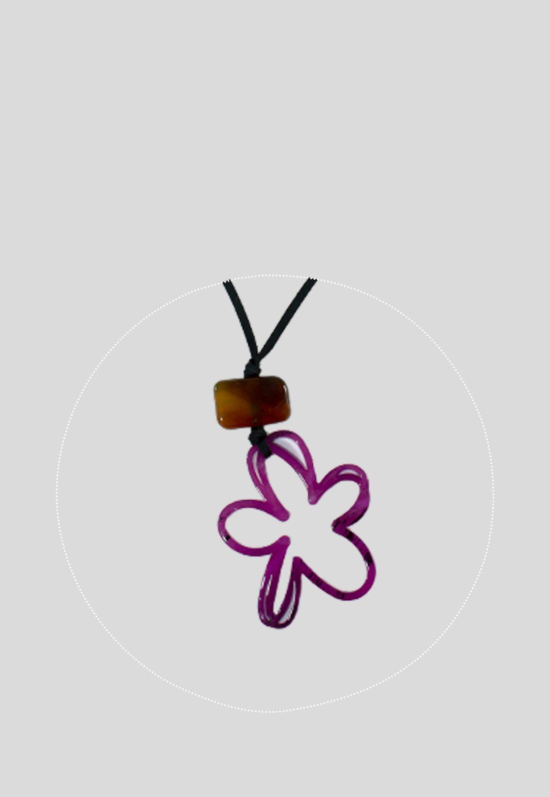 Collar Flor Acrilico Morado-2