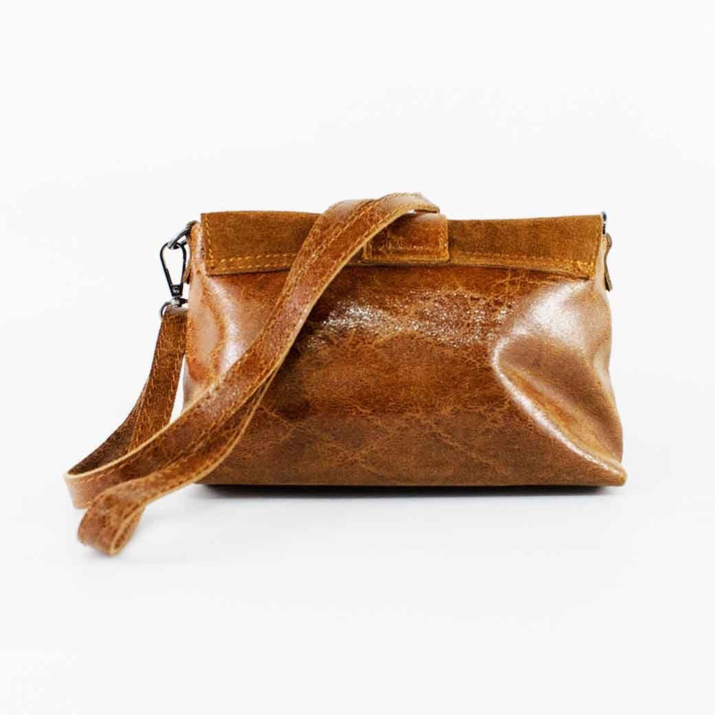 Cartera de Cuero Reno Cierre Brillo 674 Mujer Cafe Mailea-2