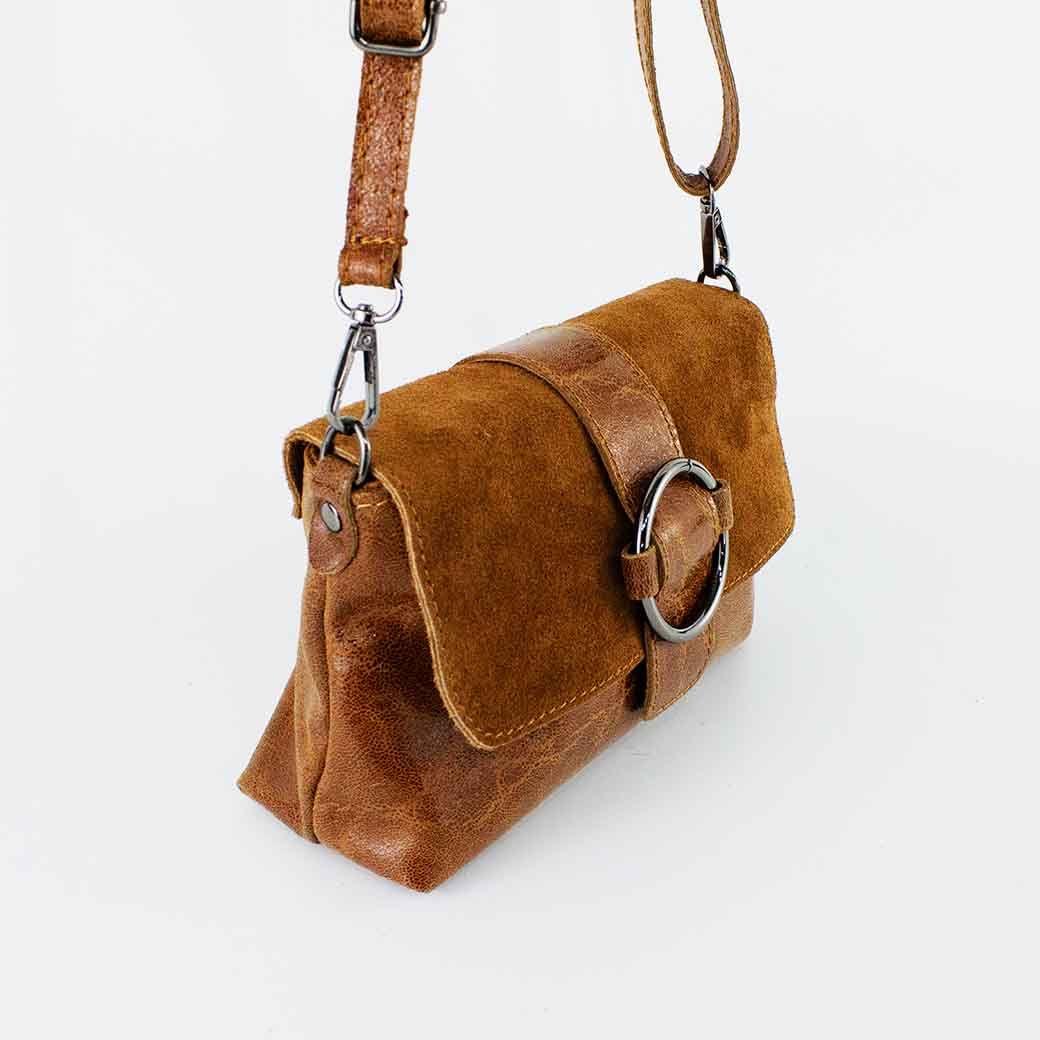 Cartera de Cuero Reno Cierre Brillo 674 Mujer Cafe Mailea-4