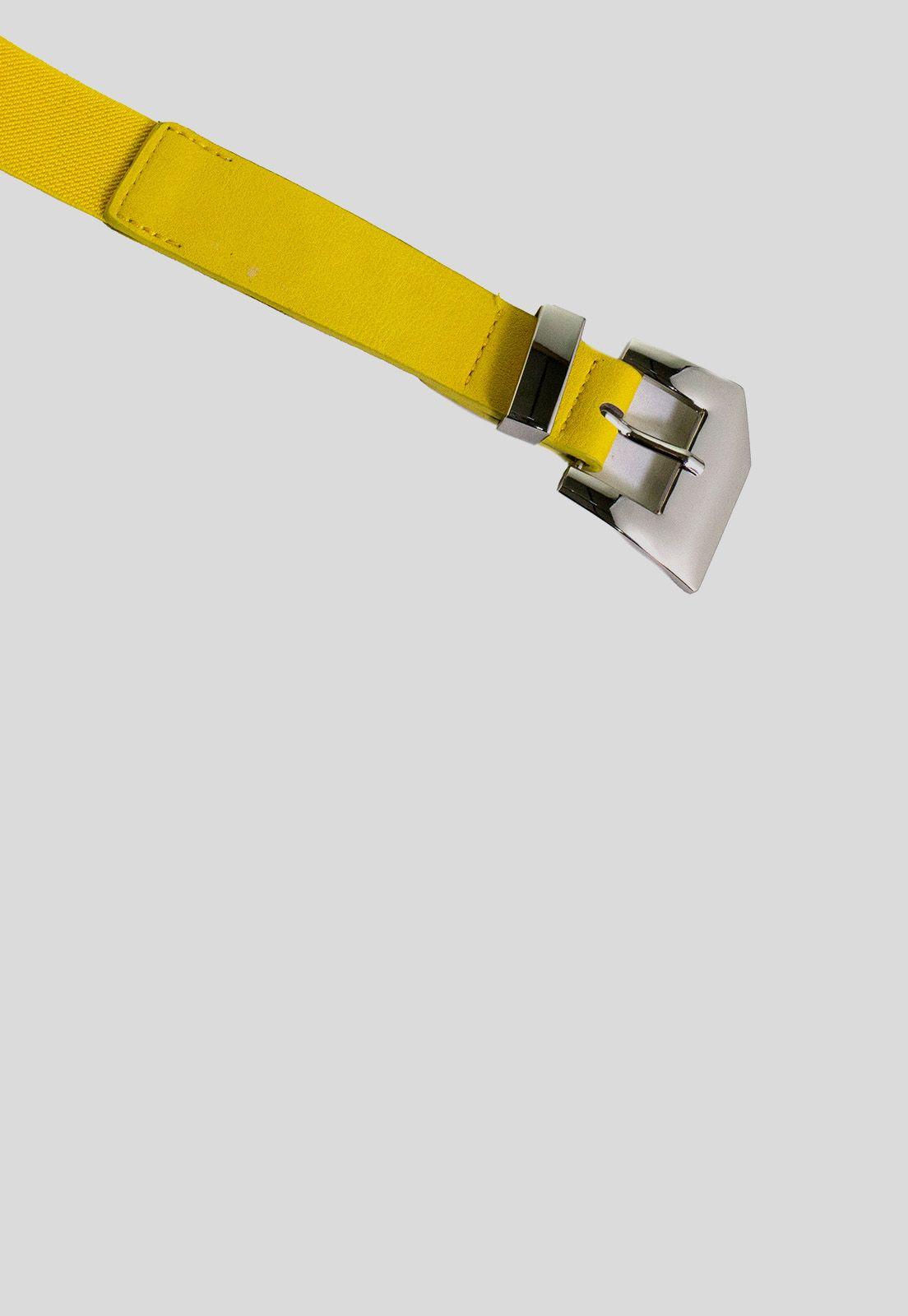 Cinturón delgado con hebilla 2 pasador Amarillo-0