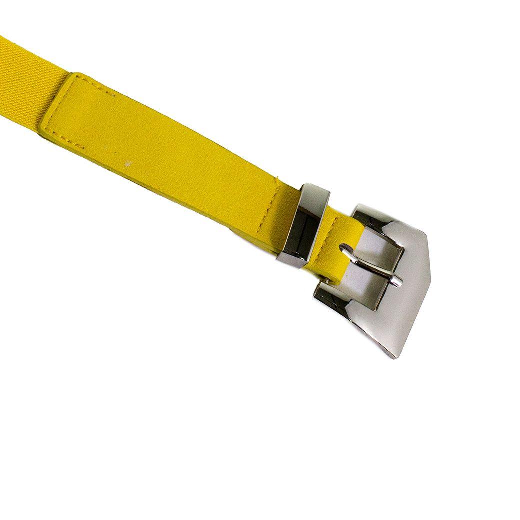 Cinturón delgado con hebilla 2 pasador Amarillo-0