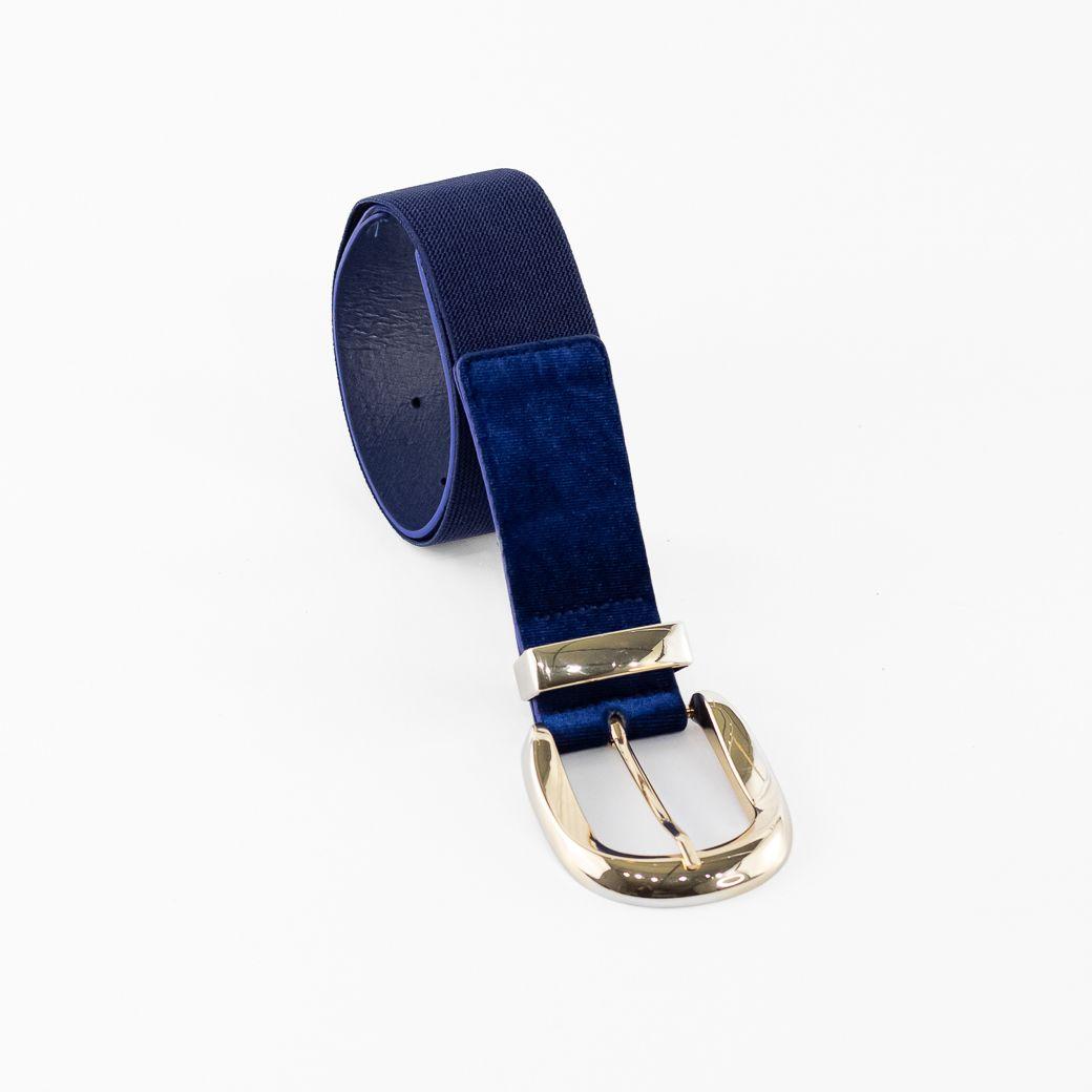 Cinturón Elastico Hebilla Metal Mujer Azul Mailea-3
